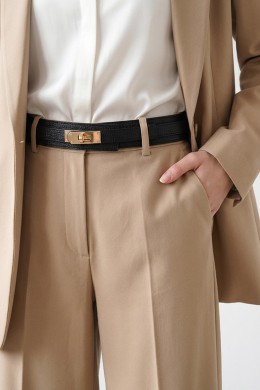 [PDS462] ČERNÝ KOŽENÝ PÁSEK DÁMSKÝ S NASTAVITELNOU DÉLKOU