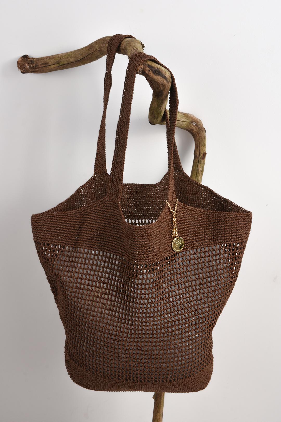 HNĚDÁ VELKÁ SLAMĚNÁ KABELKA  Tote bag