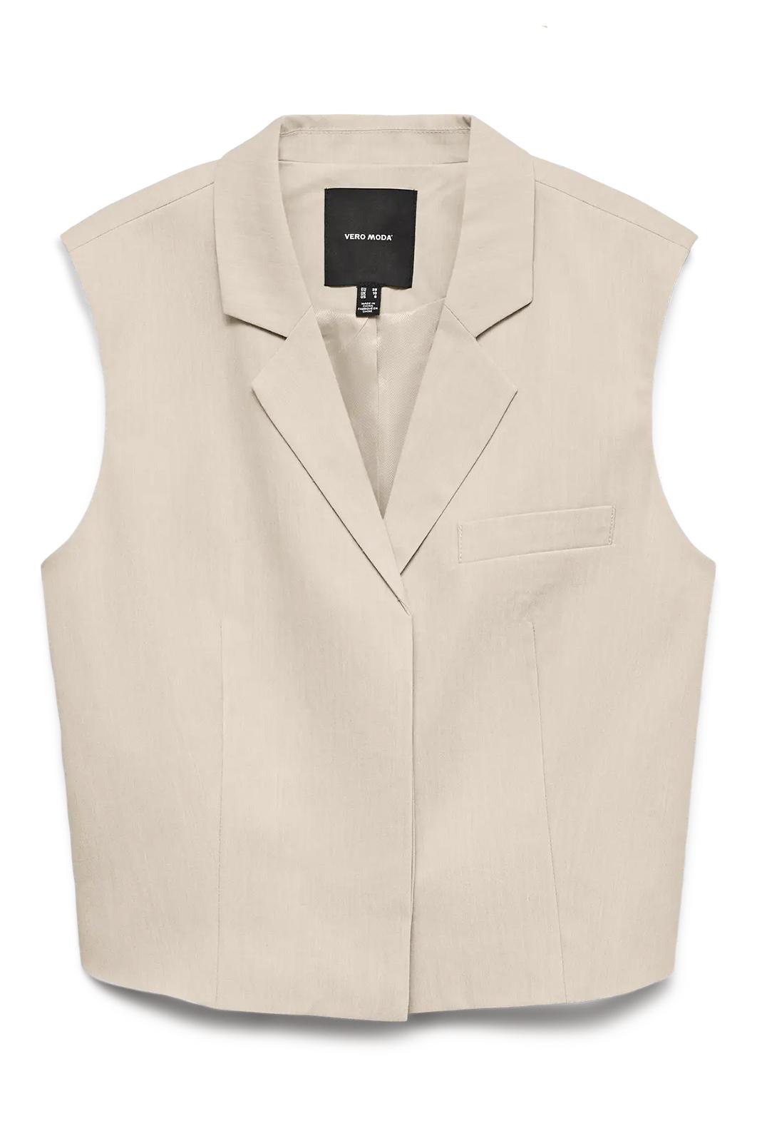BÉŽOVÁ DÁMSKÁ VESTA ELEGANTNÍ