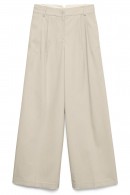 BÉŽOVÉ ŠIROKÉ KALHOTY S VYSOKÝM PASEM Vero Moda