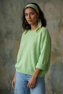 LIMETKOVĚ ZELENÝ SVETR Z ALPAKY PECA del SOL Lime Cream