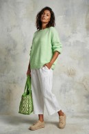 TŘÍČTVRTEČNÍ BÍLÉ LNĚNÉ KALHOTY CULOTTES PECA del SOL