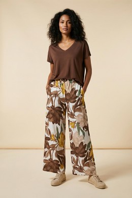 [ZAB135] VOLNÉ LETNÍ KALHOTY DÁMSKÉ SE VZOREM