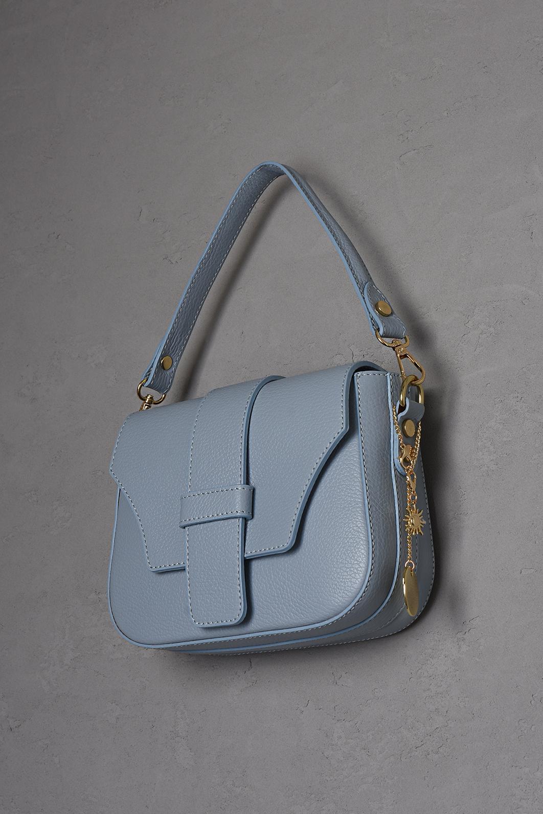 PASTELOVĚ MODRÁ KABELKA KOŽENÁ  Dusty Blue