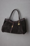 ČOKOLÁDOVÁ KABELKA Z BROUŠENÉ KŮŽE SOFT TOTE BAG PECA del SOL