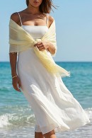 ŽLUTÝ MODALOVÝ MAXI ŠÁTEK S VLNOU A KAŠMÍREM PECA del SOL Butter Yellow