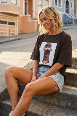 [PDS516] HNĚDÉ TRIČKO DÁMSKÉ S TOY PUDLEM