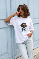 BÍLÉ TRIČKO S JEZEVČÍKEM PECA del SOL