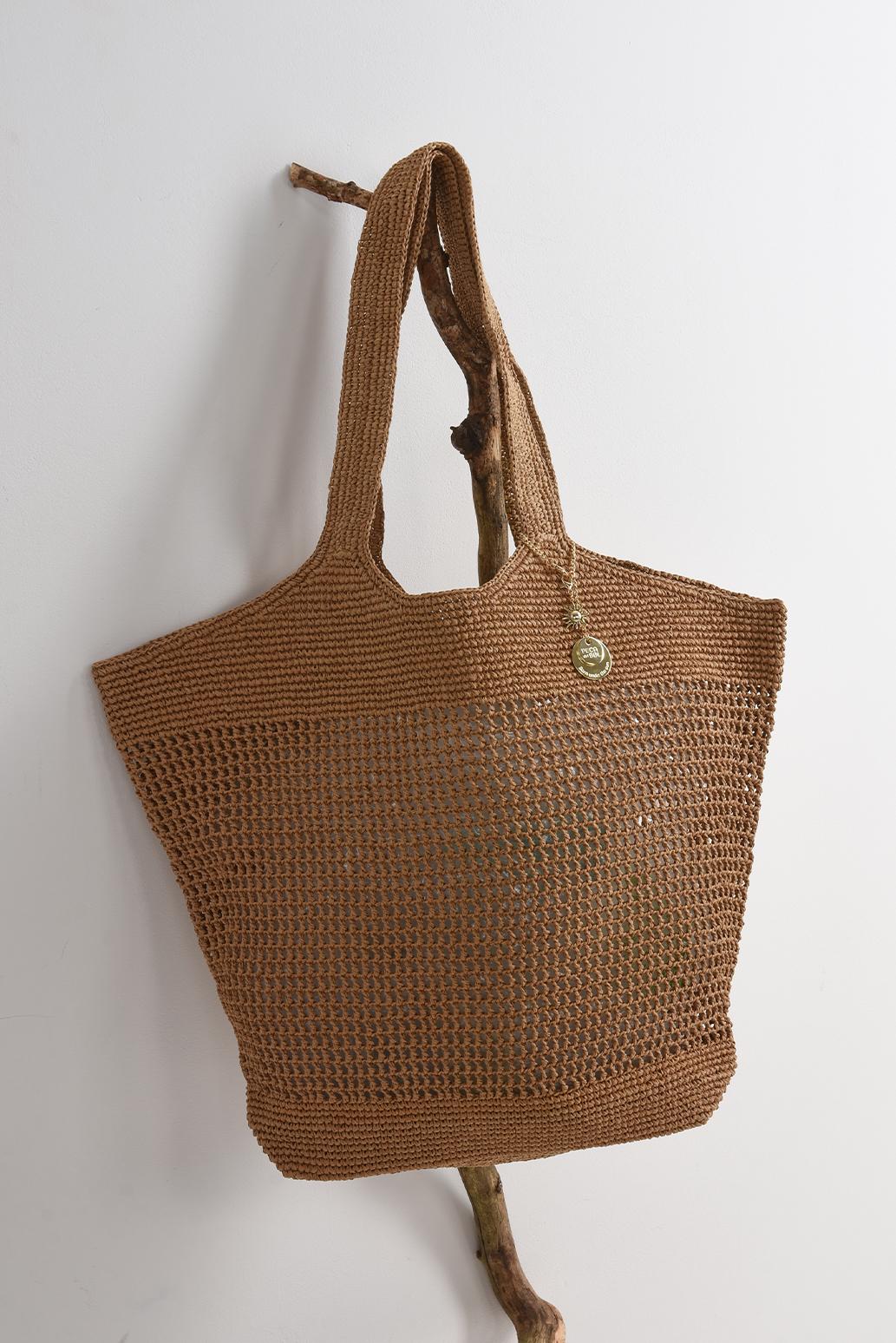 VELKÁ HNĚDÁ SLAMĚNÁ KABELKA TOTE BAG