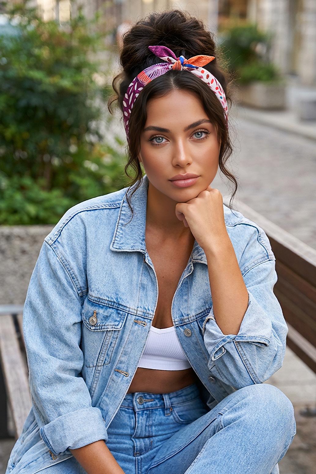 MULTICOLOR ÚZKÝ SATÉNOVÝ ŠÁTEK DÁMSKÝ PECA del SOL Berry Splash