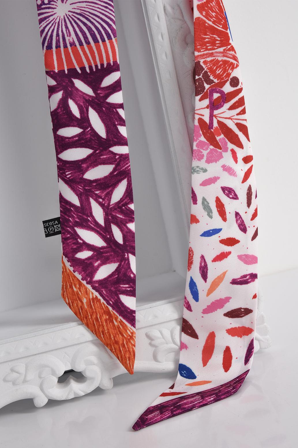 MULTICOLOR ÚZKÝ SATÉNOVÝ ŠÁTEK DÁMSKÝ PECA del SOL Berry Splash