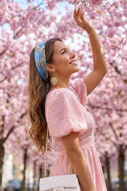 [PDS555] MODRÝ ÚZKÝ ŠÁTEK  Orbit Chic Blue