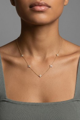 [PDS574] JEMNÝ ŘETÍZEK NA KRK S KVĚTY