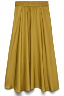 DLOUHÁ SATÉNOVÁ SUKNĚ OLIVOVĚ ZLATÁ Vero Moda