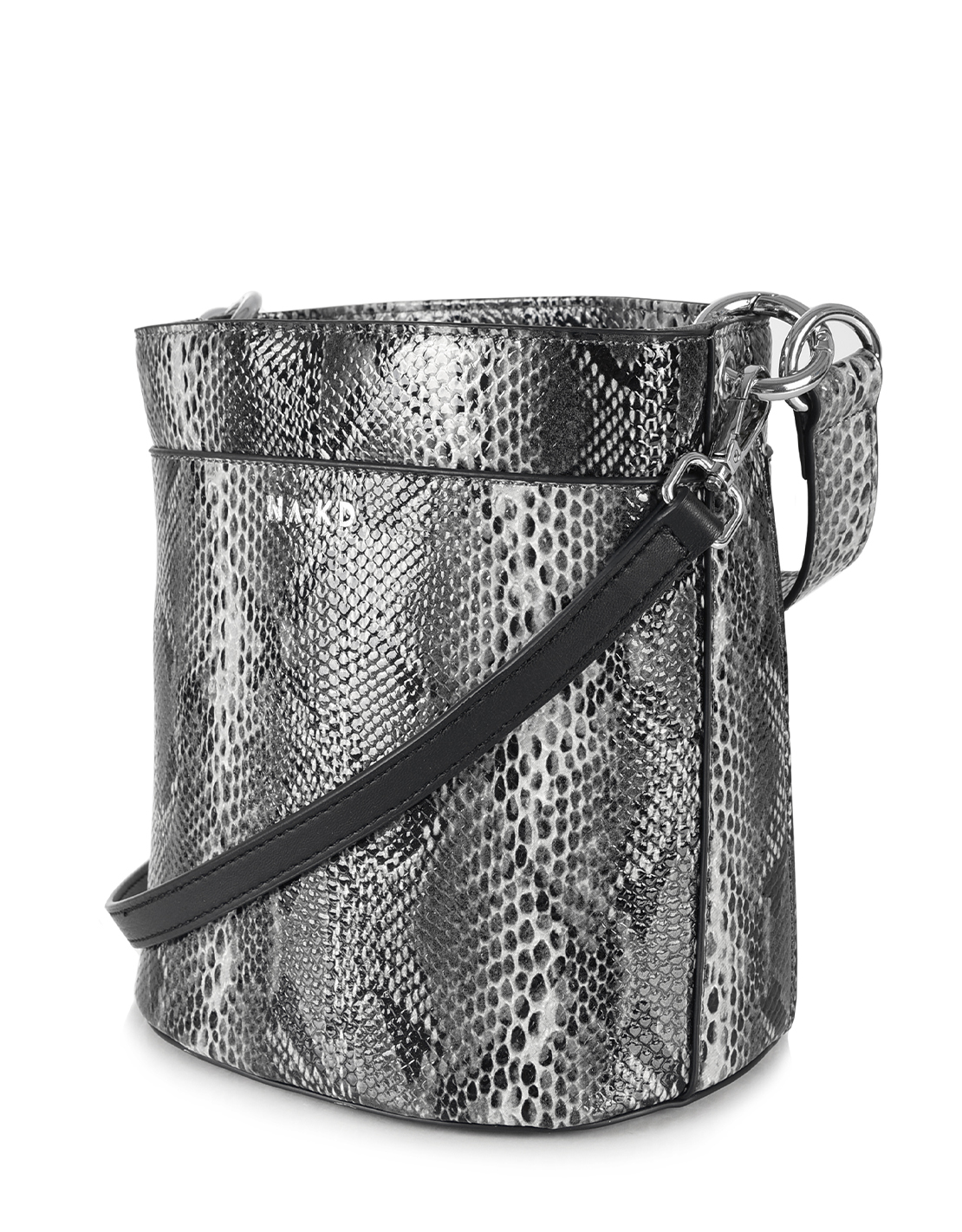 ŠEDÁ KABELKA S HADÍM VZOREM bucket