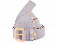 KOŽENÝ PÁSEK S NÝTY šedý Cromia