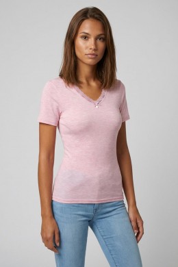 [LIKE021] RŮŽOVÉ TRIČKO S KRAJKOU Like it!