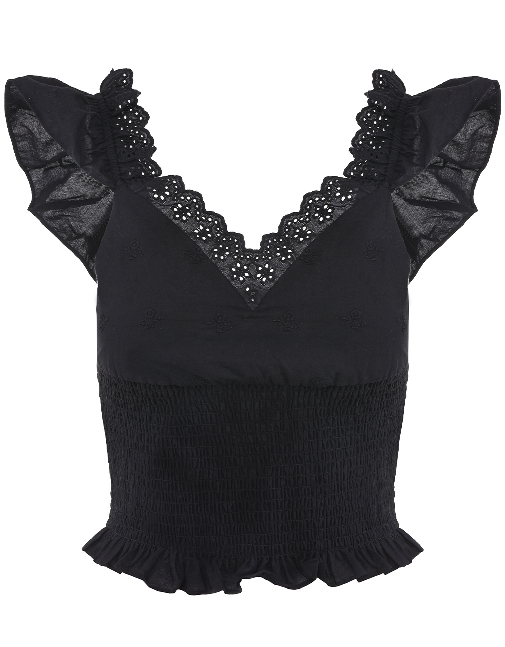 [NM295] LETNÍ CROP TOP černý