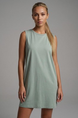 [NM301] ZELENOŠEDÉ ŠATY BEZ RUKÁVU