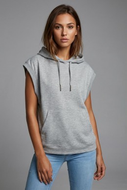 [NM383] TRIČKO S KAPUCÍ ŠEDÉ