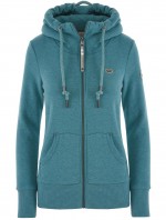 TYRKYSOVÁ MIKINA S KAPUCÍ RAGWEAR Neska Zip