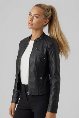 [VRM600] KOŽENKOVÁ BUNDA ČERNÁ