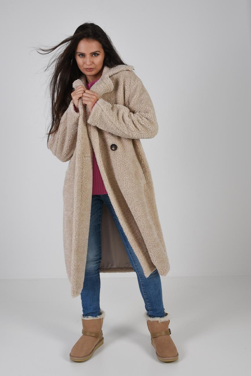 [RINOP401] TEDDY BEAR KABÁT KRÉMOVÝ Rino Pelle