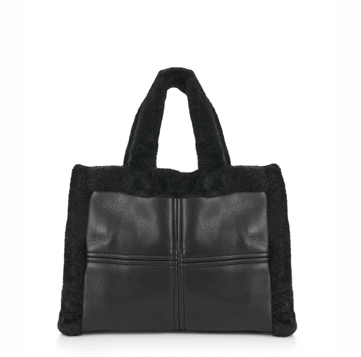 MALÁ ČERNÁ SHOPPER KABELKA Rino Pelle