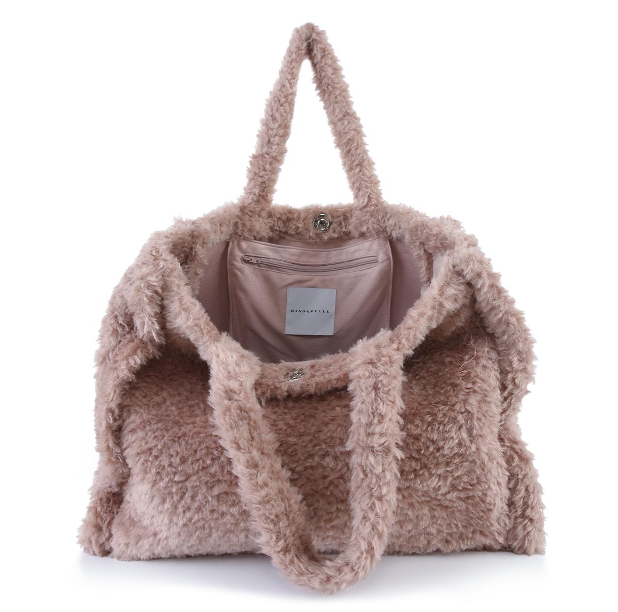 VELKÁ RŮŽOVÁ KABELKA SHOPPER Rino Pelle