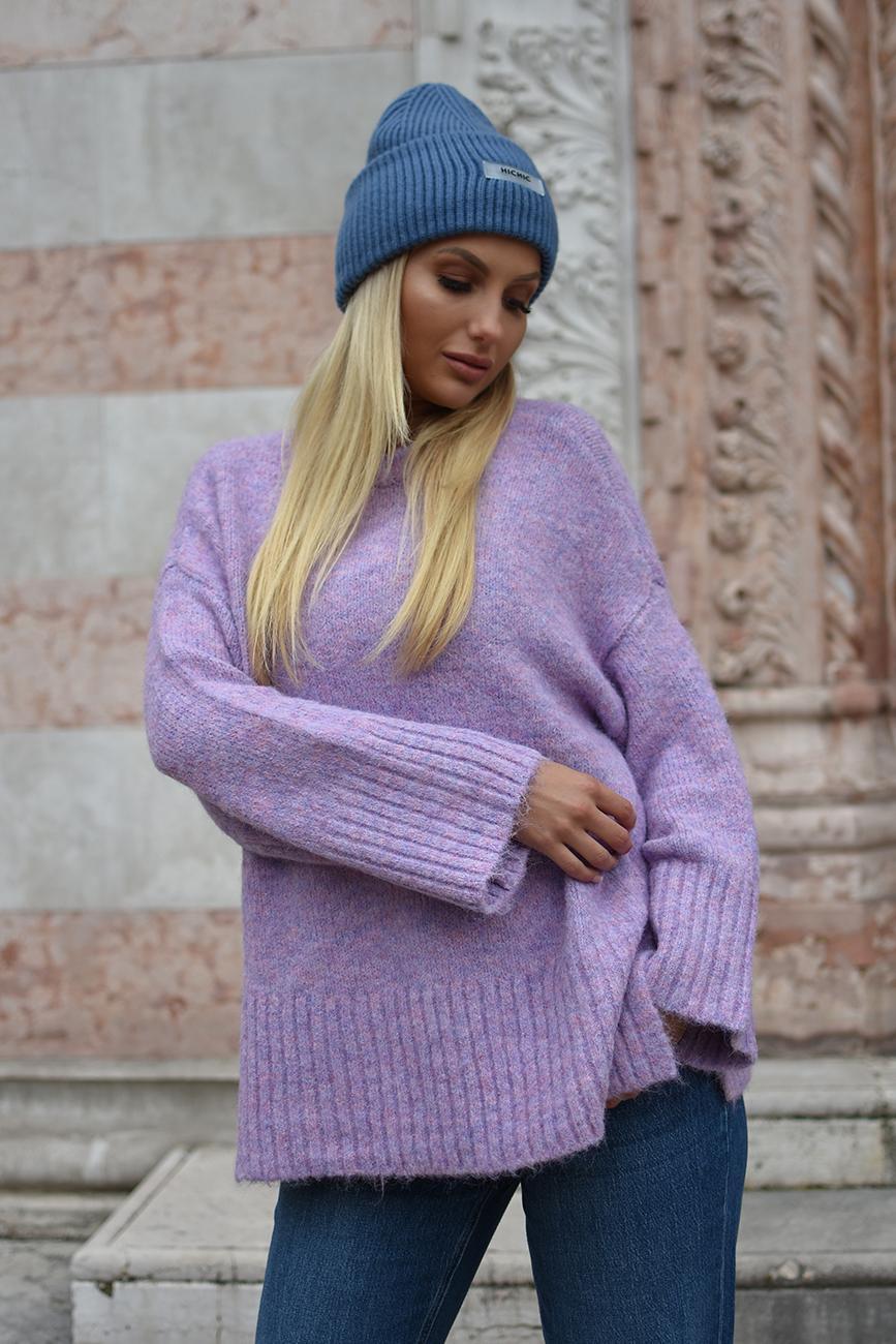 [ONLY218] VOLNÝ FIALOVÝ SVETR DÁMSKÝ