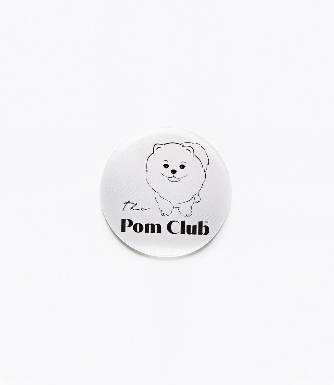 [CHIC402] PRŮHLEDNÁ SAMOLEPKA POMERANIAN  The Pom Club 60 mm
