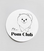 BÍLÁ SAMOLEPKA POMERANIAN HICHIC The Pom Club 110 mm