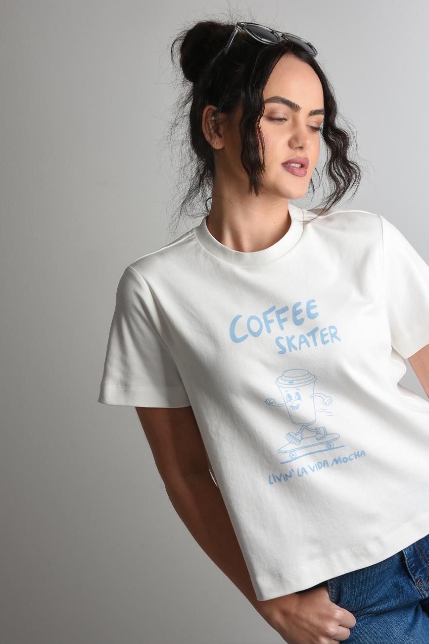 BÍLÉ TRIČKO COFFEE LOVER