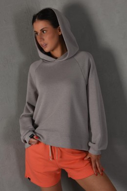 [CHIC411] DÁMSKÁ ŠEDÁ MIKINA S KAPUCÍ  BeGandalf