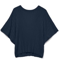 ÚPLETOVÉ TRIČKO S NETOPÝŘÍM RUKÁVEM MODRÉ Vero Moda