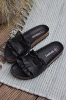 ČERNÉ KOŽENÉ PANTOFLE VERBENAS Rocio