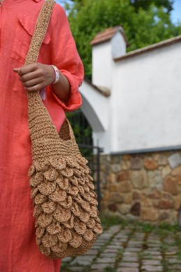 [PDS029] HNĚDÁ HÁČKOVANÁ KABELKA Peca del Sol