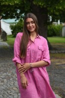 LNĚNÉ KOŠILOVÉ ŠATY RŮŽOVÉ PECA del SOL pink sorbet