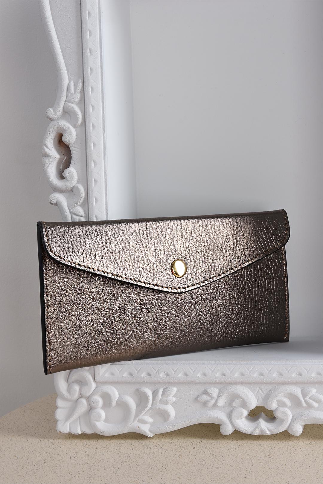 [PDS65] VELKÁ KOŽENÁ PENĚŽENKA  Metallic Brown