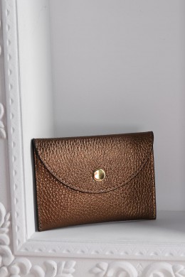 [PDS68] MALÁ KOŽENÁ PENĚŽENKA DÁMSKÁ  Metallic Brown