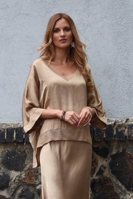 [PDS80] BÉŽOVÁ SATÉNOVÁ HALENKA Z VISKÓZY PEC del SOL Champagne